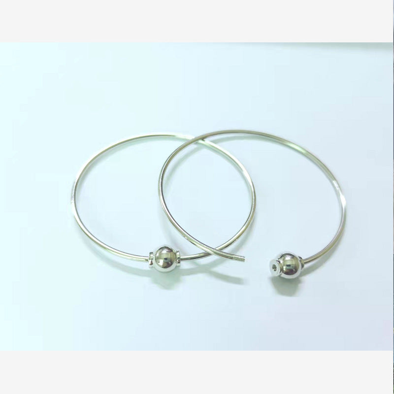 Sterling Silver Screw Movable Bracelet