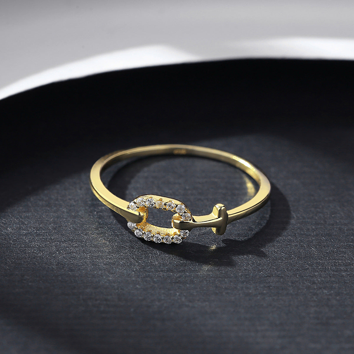 Ring for Women - Sterling Silver with Micro Inlaid Zircon.