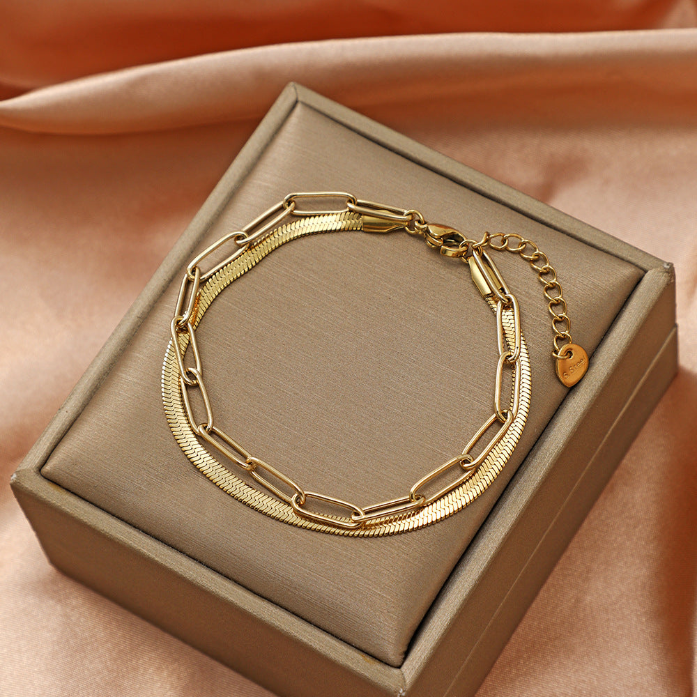 European and American stainless steel bracelet for women.
