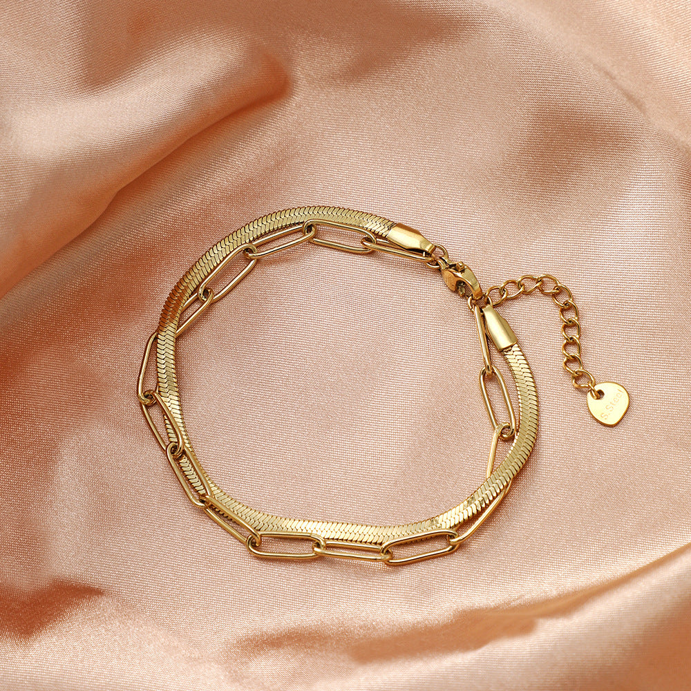 European and American stainless steel bracelet for women.