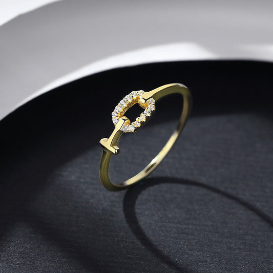 Ring for Women - Sterling Silver with Micro Inlaid Zircon.