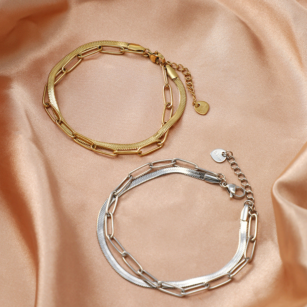 European and American stainless steel bracelet for women.