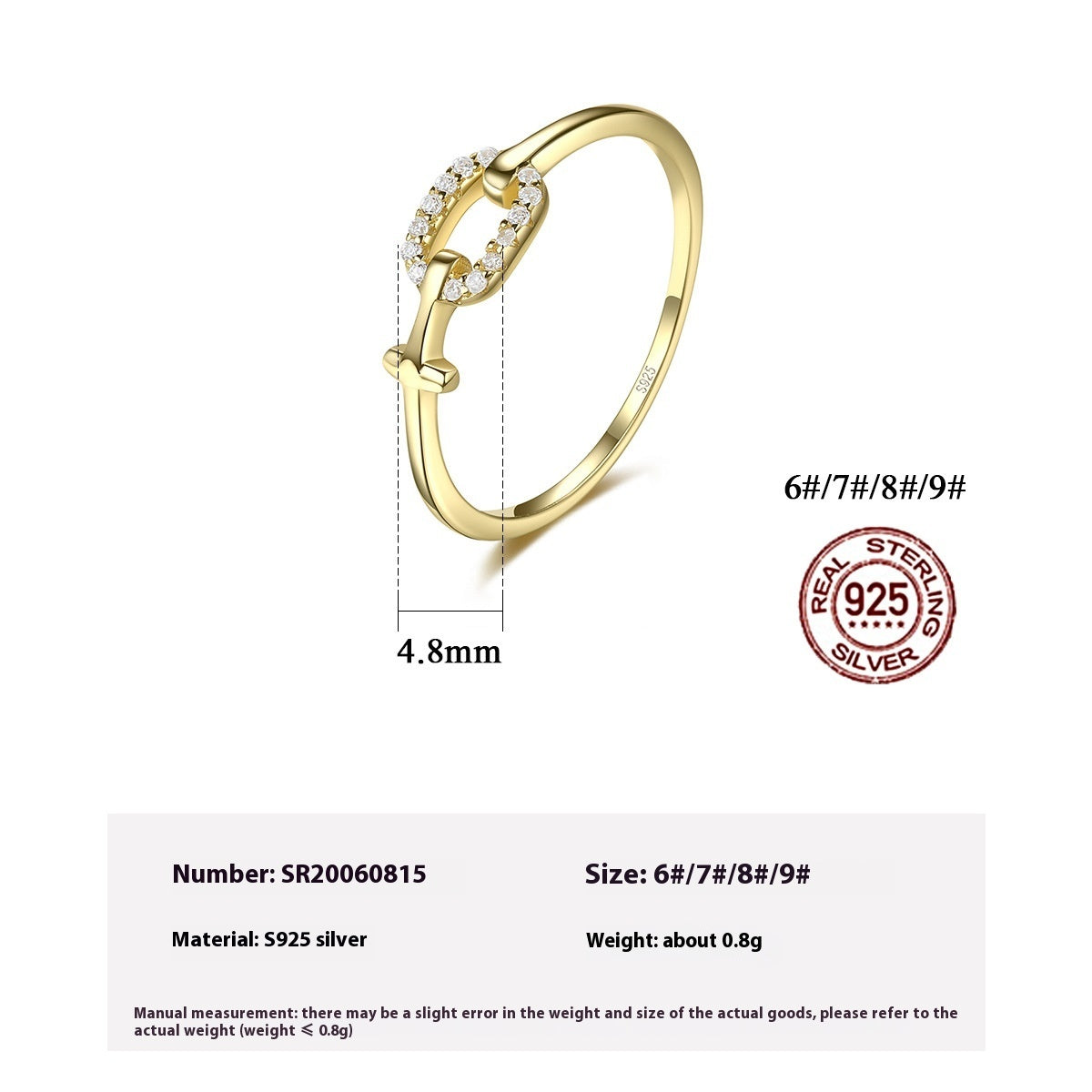 Ring for Women - Sterling Silver with Micro Inlaid Zircon.